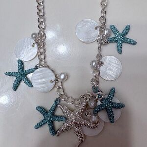New Prettylittlething Silver Starfish Charm Necklace